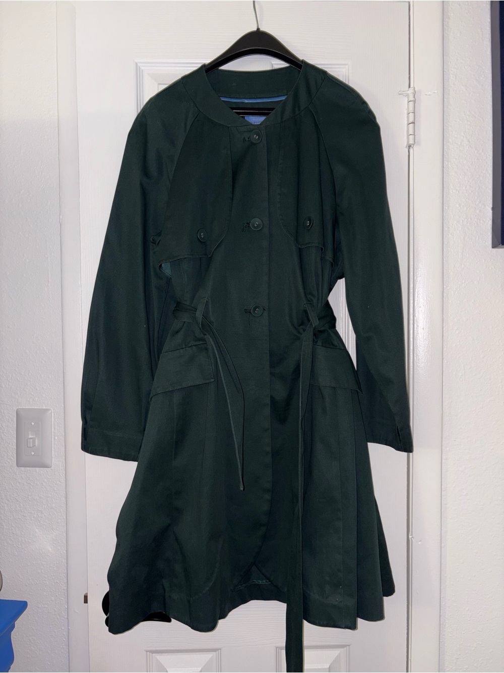 Simply Vera Vera Wang Dark Green Trench Coat with Tie Waist